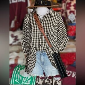 NWOT Black and White Checkered Shirt